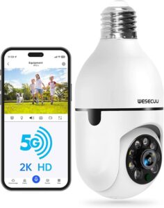 5. WESECUU Light Bulb Security Camera